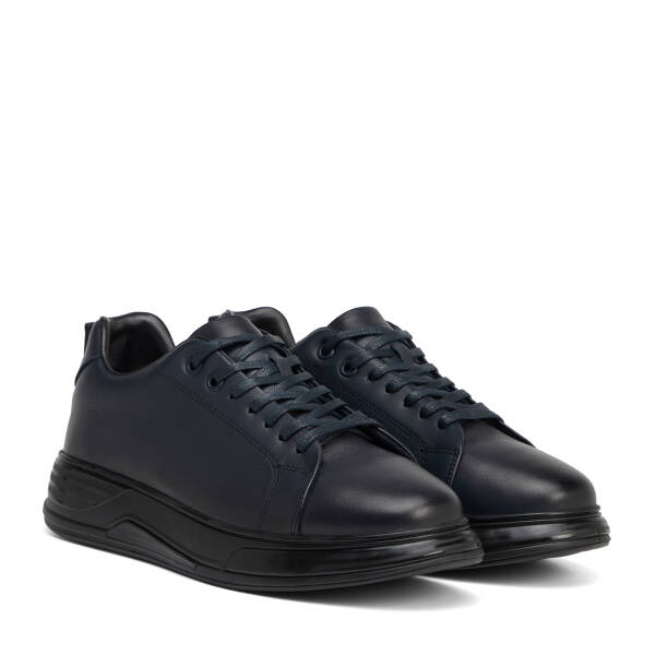 Lacivert Hakiki Deri Erkek Sneaker - E26S1AY57874-A31 - 2