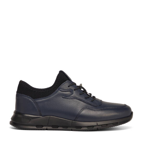 Lacivert Hakiki Deri Erkek Sneaker - E26S1AY57878-A31 - 1