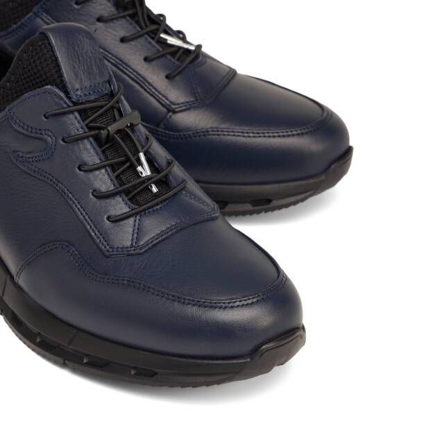 Lacivert Hakiki Deri Erkek Sneaker - E26S1AY57878-A31 - 3