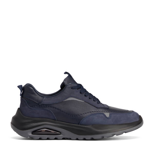 Lacivert Hakiki Deri Erkek Sneaker - E26S1AY57901-A31 - 1