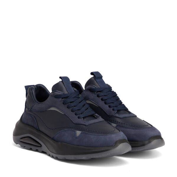 Lacivert Hakiki Deri Erkek Sneaker - E26S1AY57901-A31 - 2