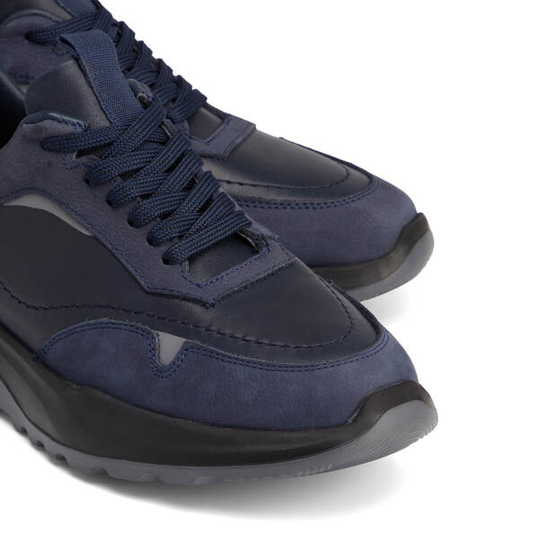 Lacivert Hakiki Deri Erkek Sneaker - E26S1AY57901-A31 - 3