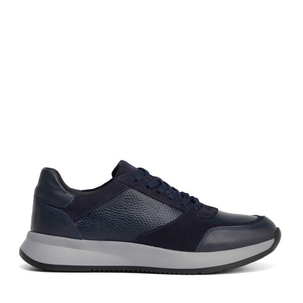 Lacivert Hakiki Deri Erkek Sneaker - E26S1AY57906-A31 - 1