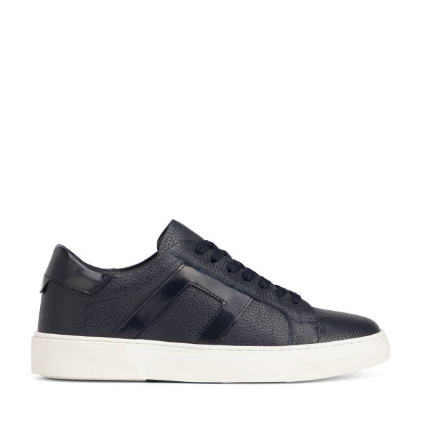 Lacivert Hakiki Deri Erkek Sneaker - E26S1AY57909-A38 - 1