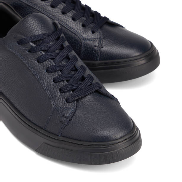 Lacivert Hakiki Deri Erkek Sneaker - E26S1AY57910-A38 - 3
