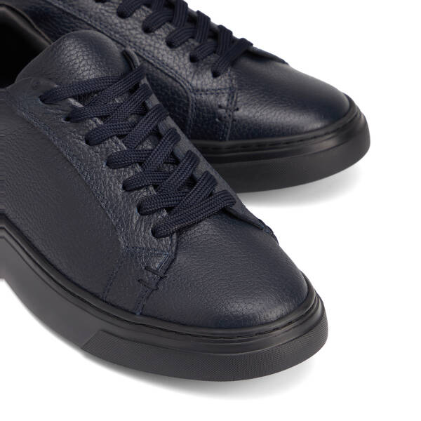Lacivert Hakiki Deri Erkek Sneaker - E26S1AY57910-A38 - 3
