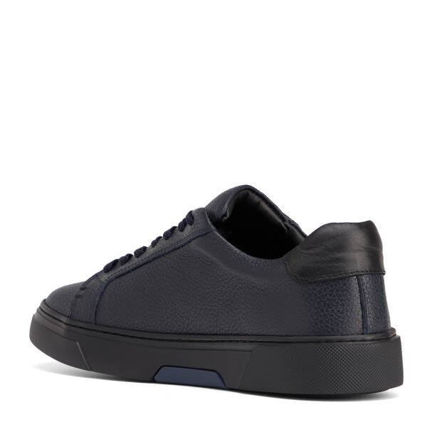 Lacivert Hakiki Deri Erkek Sneaker - E26S1AY57910-A38 - 4