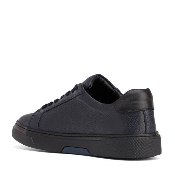 Lacivert Hakiki Deri Erkek Sneaker - E26S1AY57910-A38 - 4