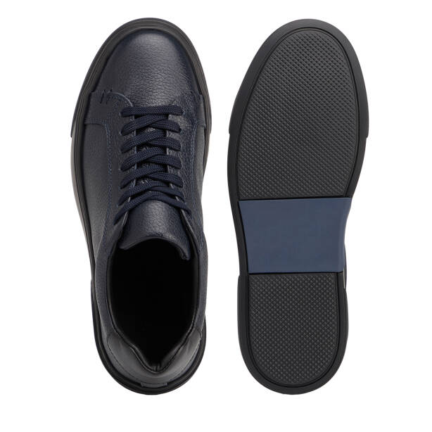 Lacivert Hakiki Deri Erkek Sneaker - E26S1AY57910-A38 - 5