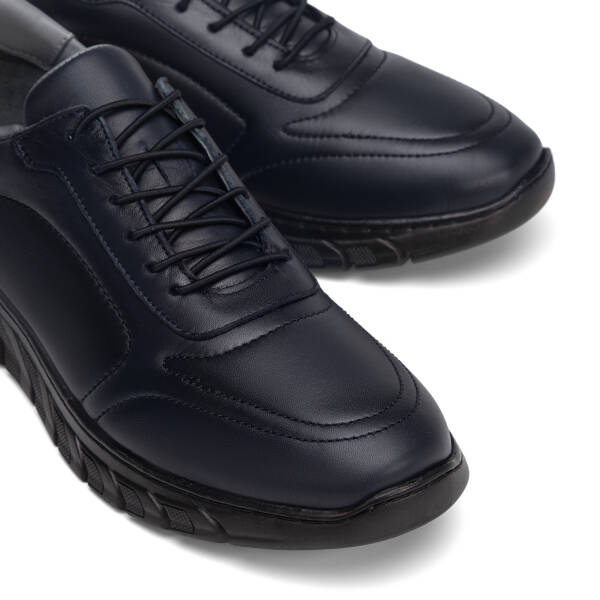 Lacivert Hakiki Deri Erkek Sneaker - E4MEAY057781-A31 - 3