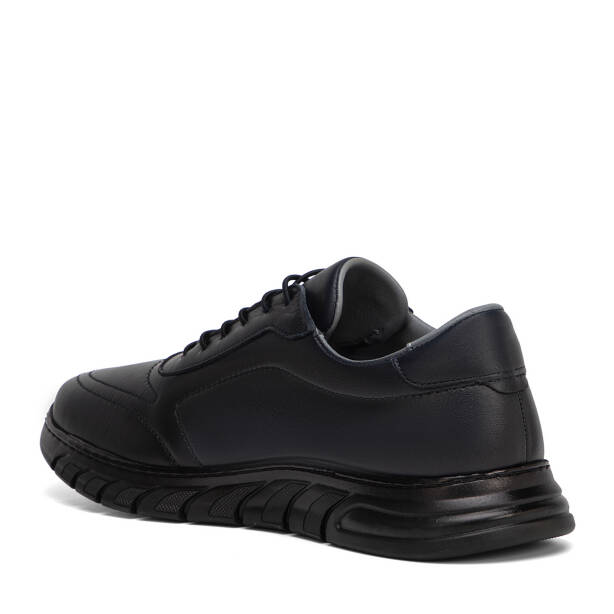 Lacivert Hakiki Deri Erkek Sneaker - E4MEAY057781-A31 - Tergan Four Season