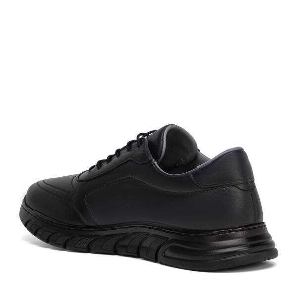 Lacivert Hakiki Deri Erkek Sneaker - E4MEAY057781-A31 - 4