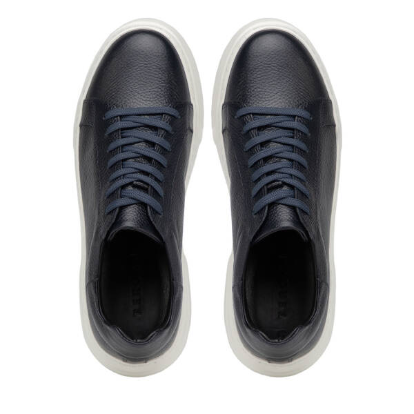Lacivert Hakiki Deri Erkek Sneaker - E4MEAY057782-A38 - 5