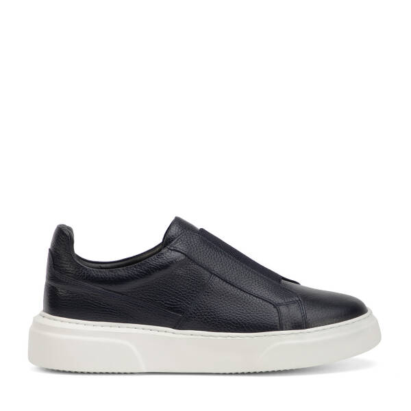 Lacivert Hakiki Deri Erkek Sneaker - E4MEAY057783-A38 - 1