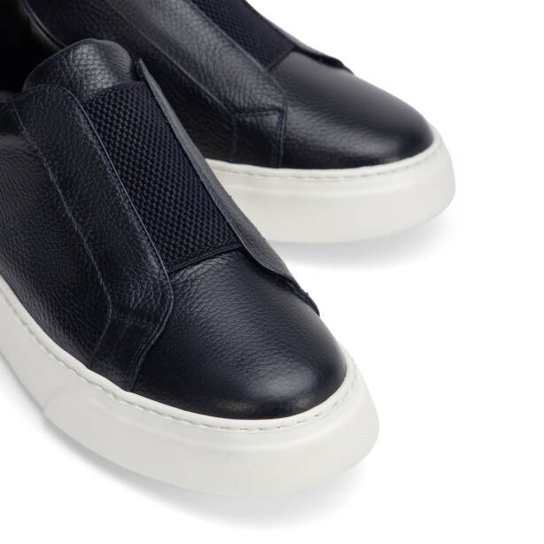 Lacivert Hakiki Deri Erkek Sneaker - E4MEAY057783-A38 - Tergan Four Season