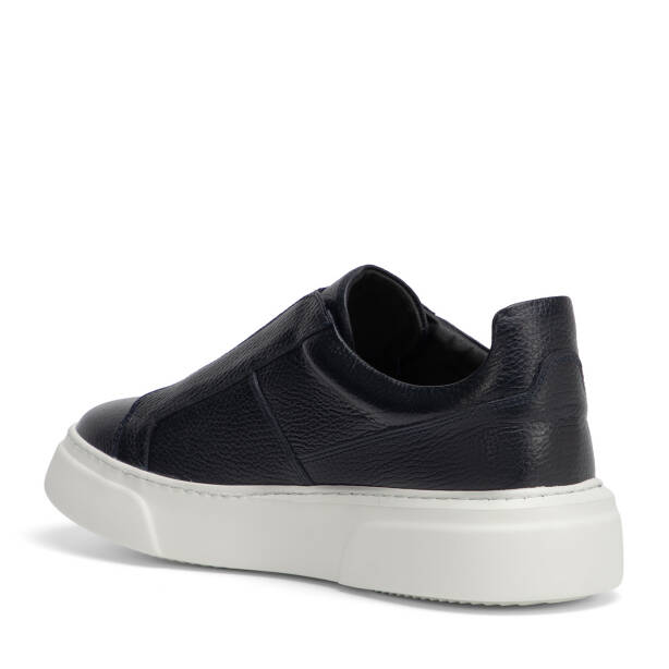 Lacivert Hakiki Deri Erkek Sneaker - E4MEAY057783-A38 - Tergan Four Season