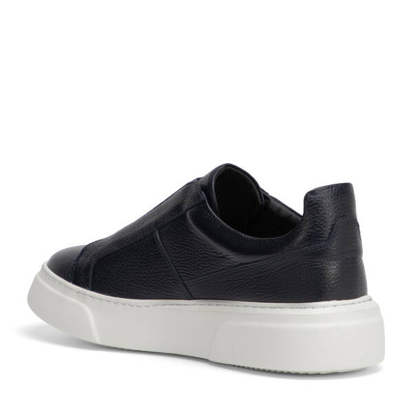 Lacivert Hakiki Deri Erkek Sneaker - E4MEAY057783-A38 - 4