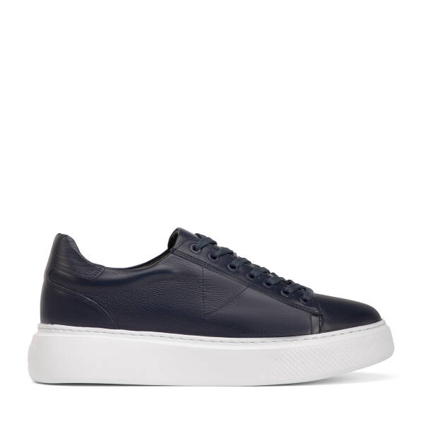 Lacivert Hakiki Deri Erkek Sneaker - E4MEAY057784-A31 - 1