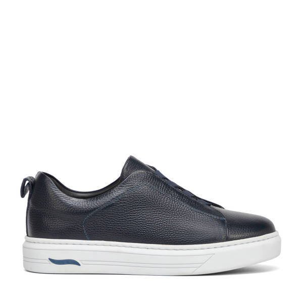 Lacivert Hakiki Deri Erkek Sneaker - E4MEAY057786-A38 - 1
