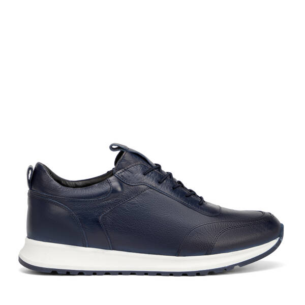Lacivert Hakiki Deri Erkek Sneaker - E4MEAY057787-A31 - 1