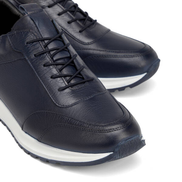 Lacivert Hakiki Deri Erkek Sneaker - E4MEAY057787-A31 - 3