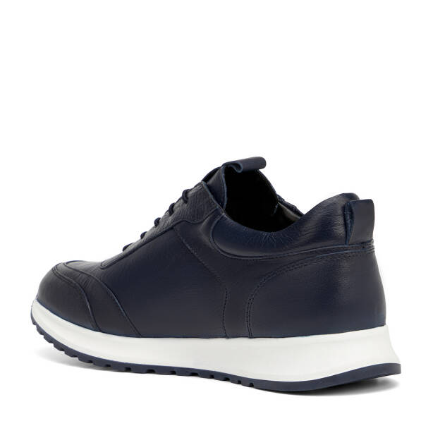 Lacivert Hakiki Deri Erkek Sneaker - E4MEAY057787-A31 - Tergan Four Season