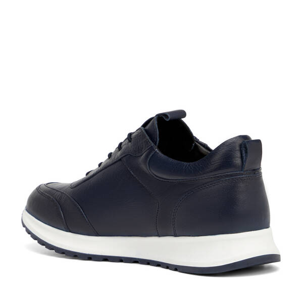 Lacivert Hakiki Deri Erkek Sneaker - E4MEAY057787-A31 - 4