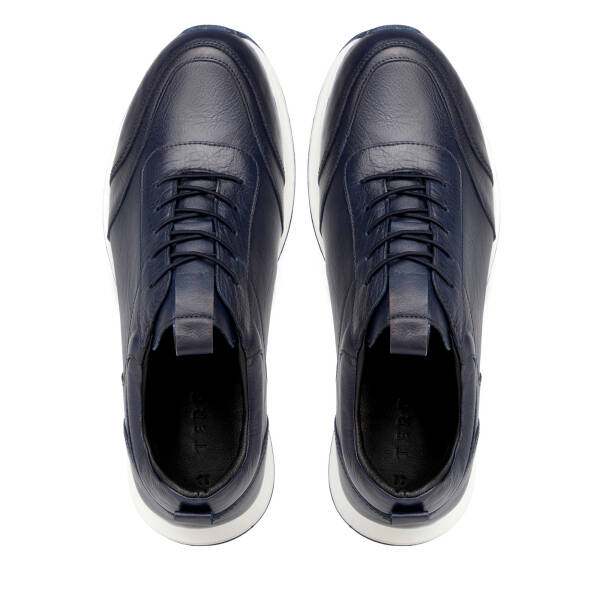 Lacivert Hakiki Deri Erkek Sneaker - E4MEAY057787-A31 - 5