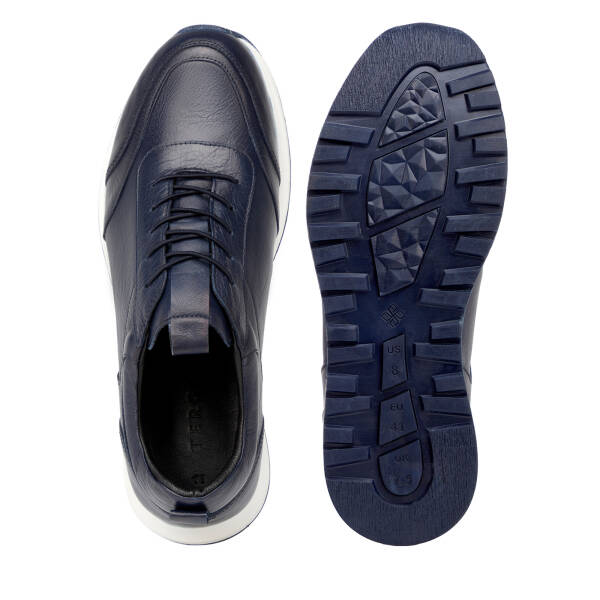 Lacivert Hakiki Deri Erkek Sneaker - E4MEAY057787-A31 - 6