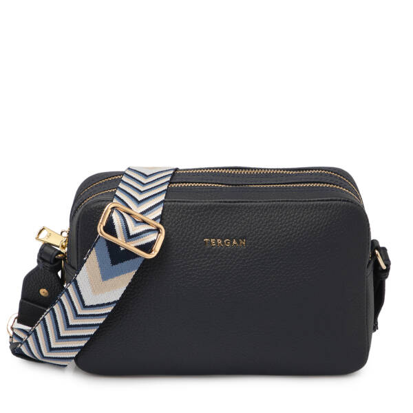 Lacivert Hakiki Deri Kadın Çapraz Askılı Çanta - S25K1BC80518-A38 - 1