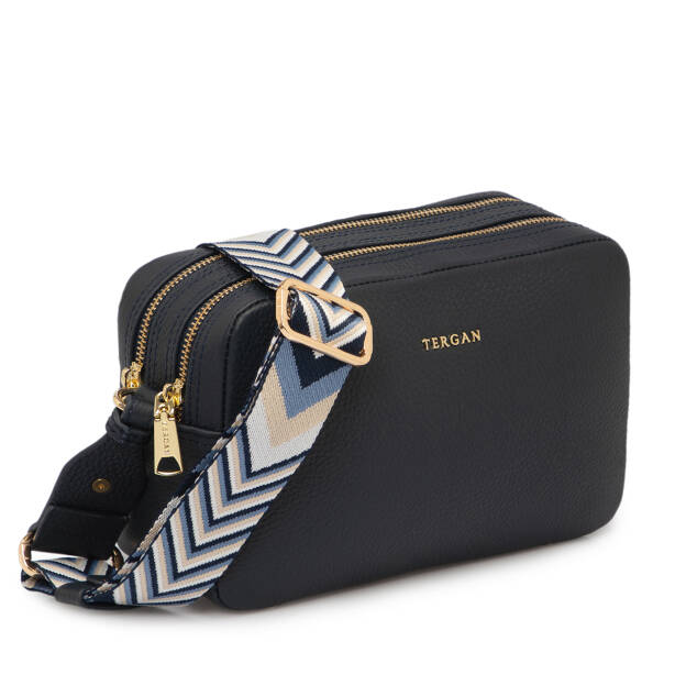 Lacivert Hakiki Deri Kadın Çapraz Askılı Çanta - S25K1BC80518-A38 - 2