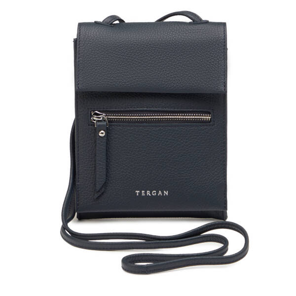 Lacivert Hakiki Deri Kadın Çapraz Askılı Çanta - S26Y1BC80168-A38 - 1