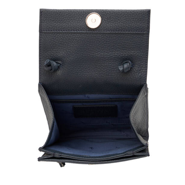 Lacivert Hakiki Deri Kadın Çapraz Askılı Çanta - S26Y1BC80168-A38 - 4