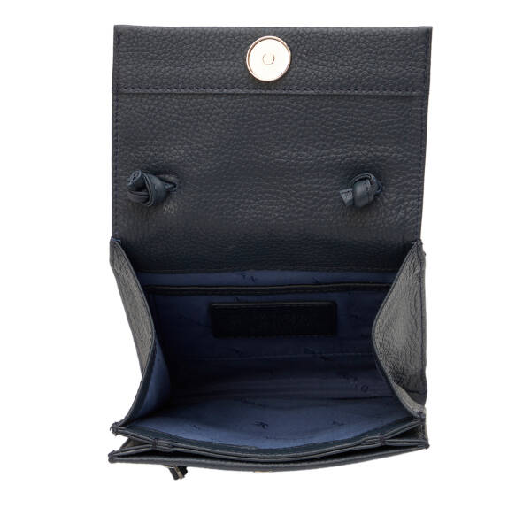 Lacivert Hakiki Deri Kadın Çapraz Askılı Çanta - S26Y1BC80168-A38 - 4