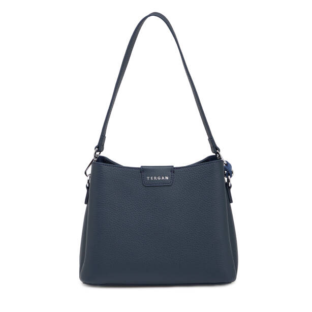 Lacivert Hakiki Deri Kadın Omuz Çantası - S26Y1BC80172-A38 