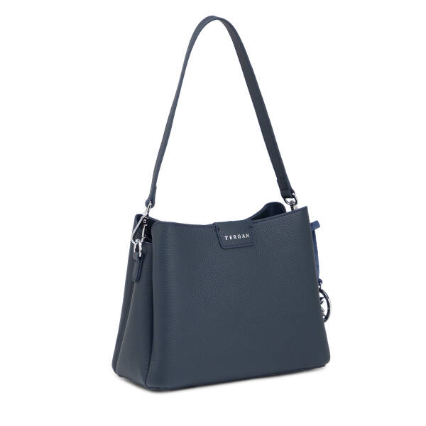 Lacivert Hakiki Deri Kadın Omuz Çantası - S26Y1BC80172-A38 - 2