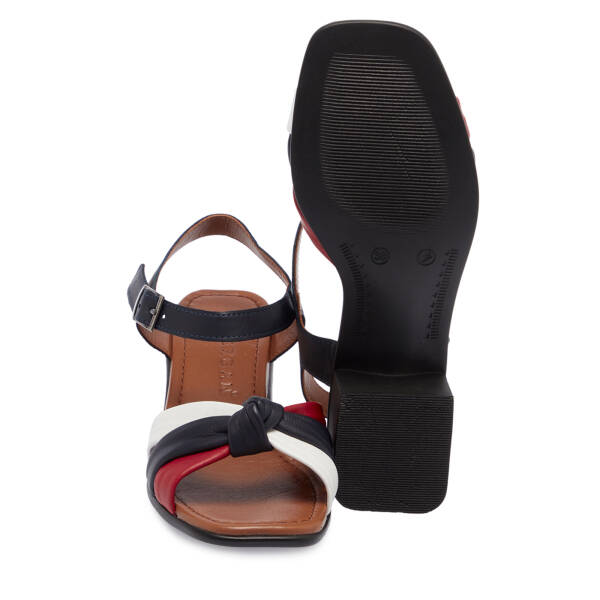 Lacivert Hakiki Deri Kadın Sandalet - K26Y1SN68369-A31 - 4