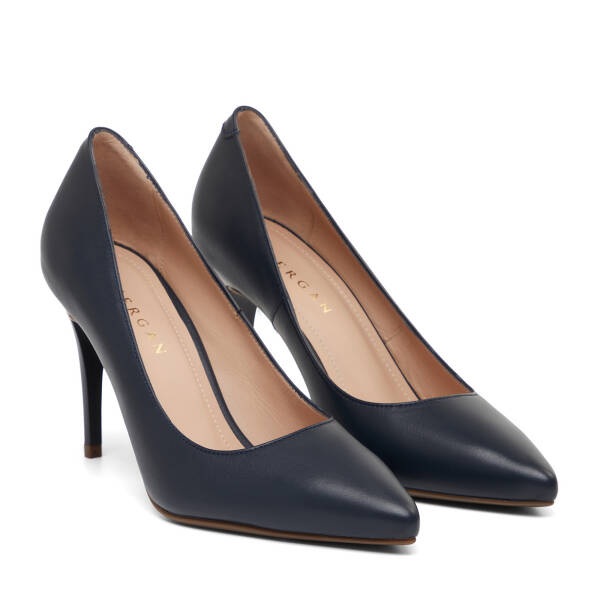 Lacivert Hakiki Deri Kadın Stiletto - K26I1AY68385-A31 - 2