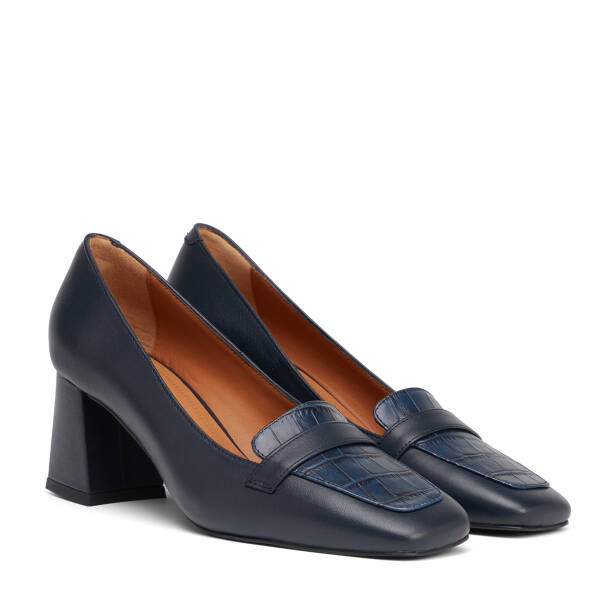 Lacivert Hakiki Deri Kadın Stiletto - K26S1AY68860-A31 - 2