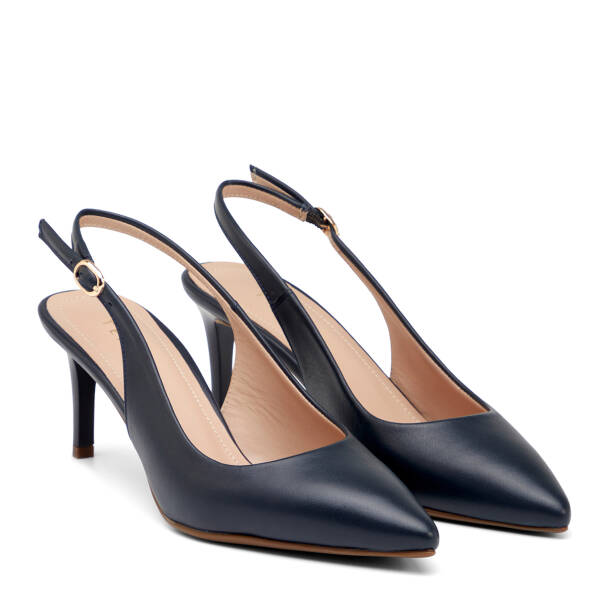 Lacivert Hakiki Deri Kadın Stiletto - K26Y1AY68388-A31 - 2