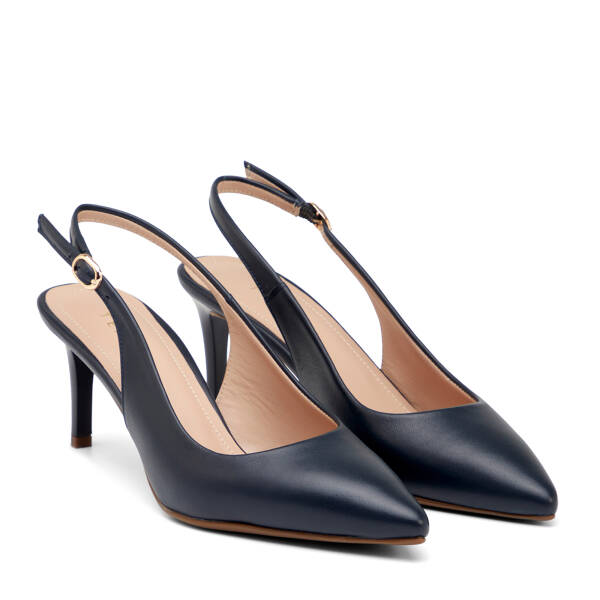 Lacivert Hakiki Deri Kadın Stiletto - K26Y1AY68388-A31 - 2