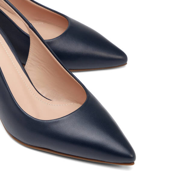 Lacivert Hakiki Deri Kadın Stiletto - K26Y1AY68388-A31 - 3
