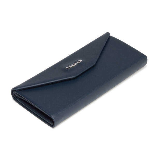 Lacivert Hakiki Deri Unisex Gözlük Kılıfı - S1GK00001677-M80 - Tergan