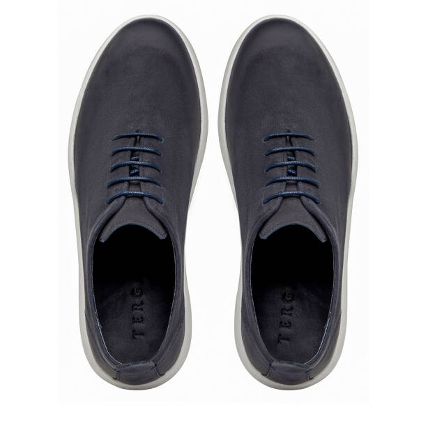 Lacivert Hakiki Nubuk Deri Erkek Casual Ayakkabı - E26I1AY57611-C39 - 5