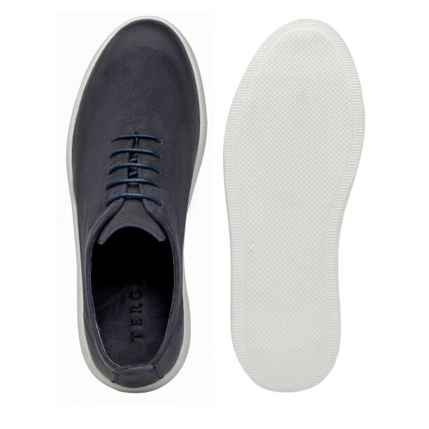 Lacivert Hakiki Nubuk Deri Erkek Casual Ayakkabı - E26I1AY57611-C39 - 6