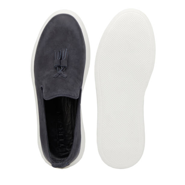 Lacivert Hakiki Nubuk Deri Erkek Casual Ayakkabı - E26I1AY57612-C39 - 6