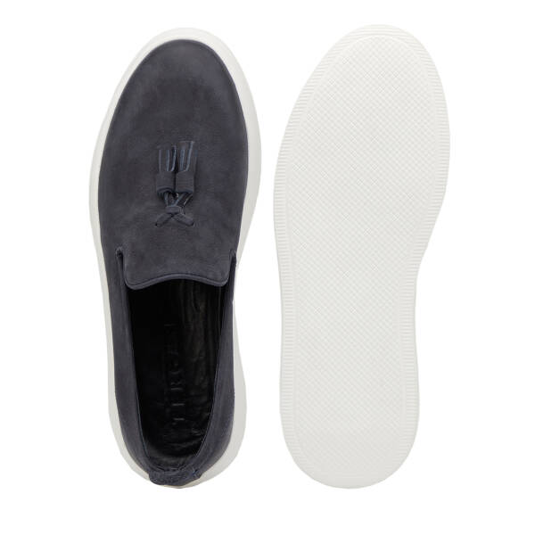 Lacivert Hakiki Nubuk Deri Erkek Casual Ayakkabı - E26I1AY57612-C39 - 6