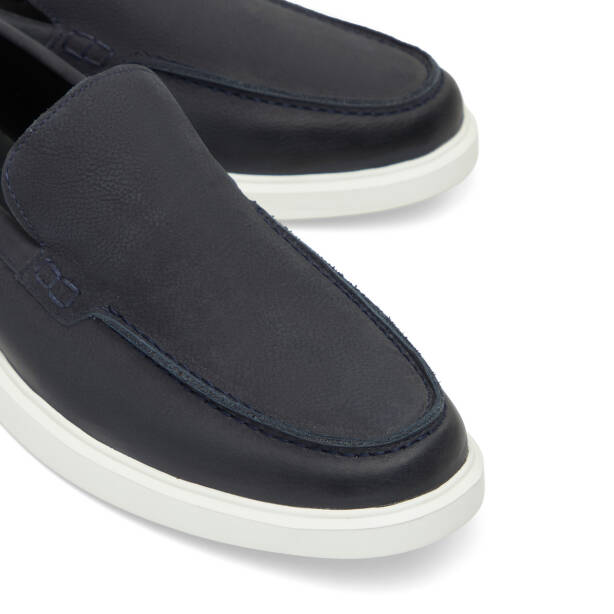 Lacivert Hakiki Nubuk Deri Erkek Casual Ayakkabı - E26I1AY57613-C39 - 3