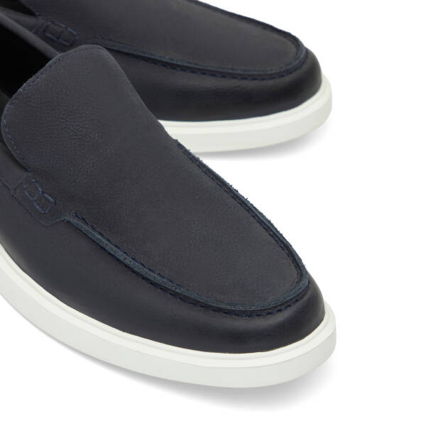 Lacivert Hakiki Nubuk Deri Erkek Casual Ayakkabı - E26I1AY57613-C39 - 3