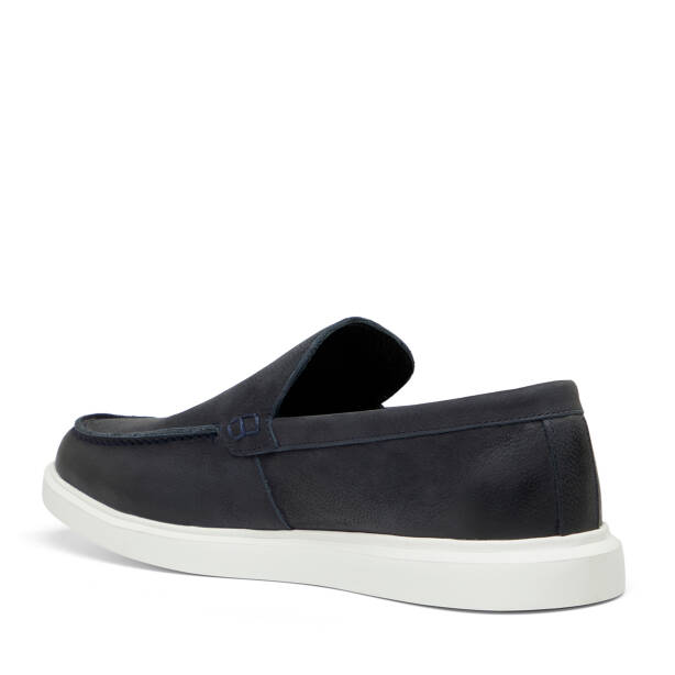 Lacivert Hakiki Nubuk Deri Erkek Casual Ayakkabı - E26I1AY57613-C39 - 4